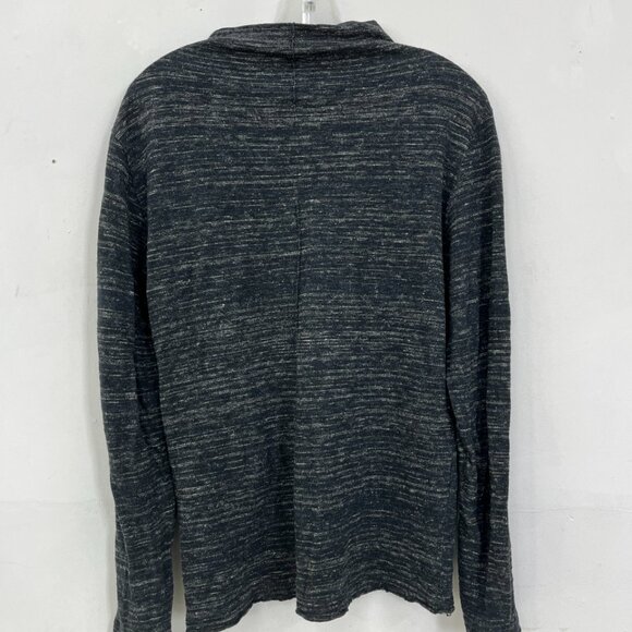 Transit Uomo Men's Marled Grey Woven Turtleneck Mock Neck Size Large L Slim Fit - Picture 7 of 9